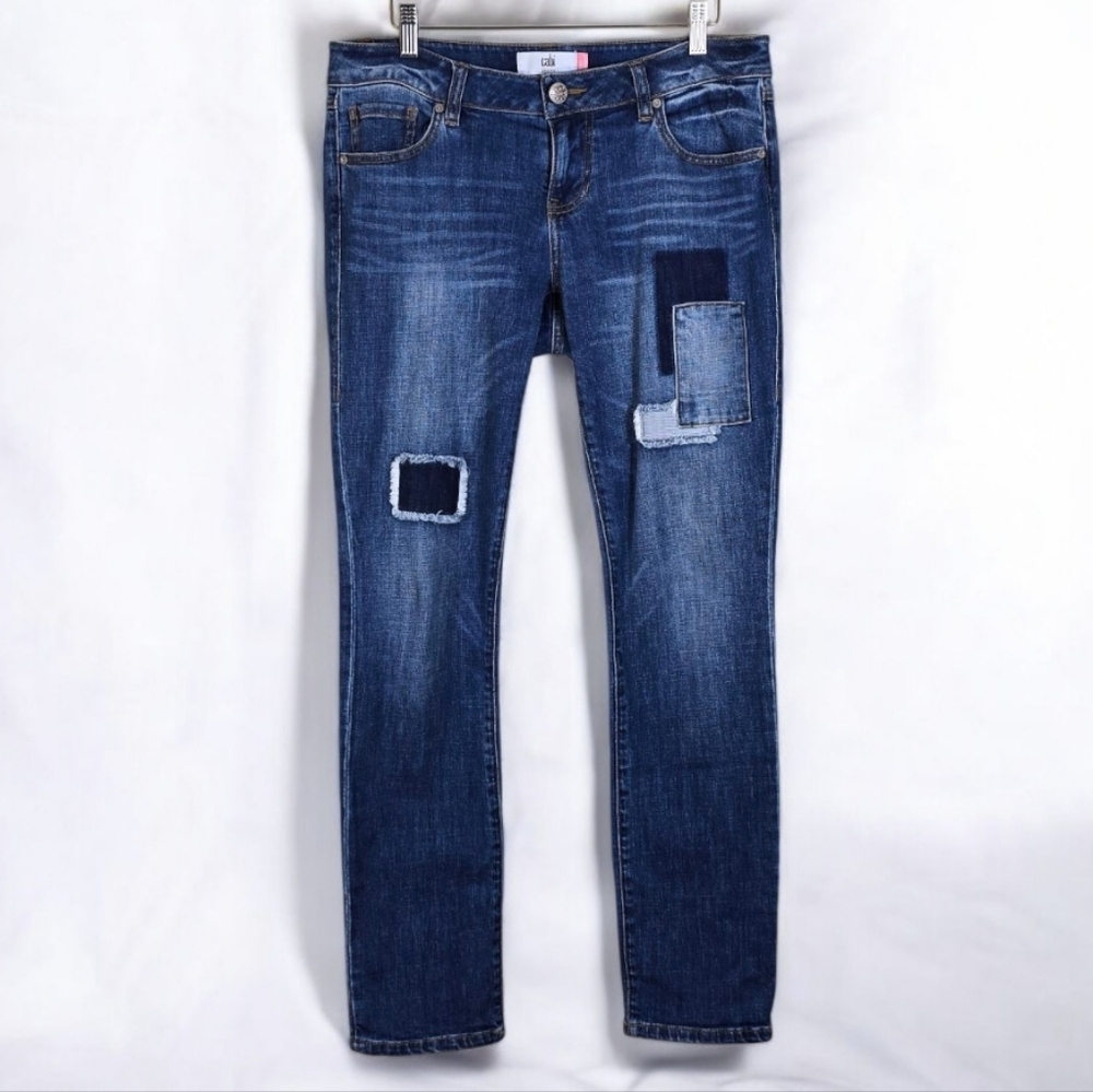 CAbi Jeans Boyfriend Slim Patchwork Bohemian Denim Women's Sz.4